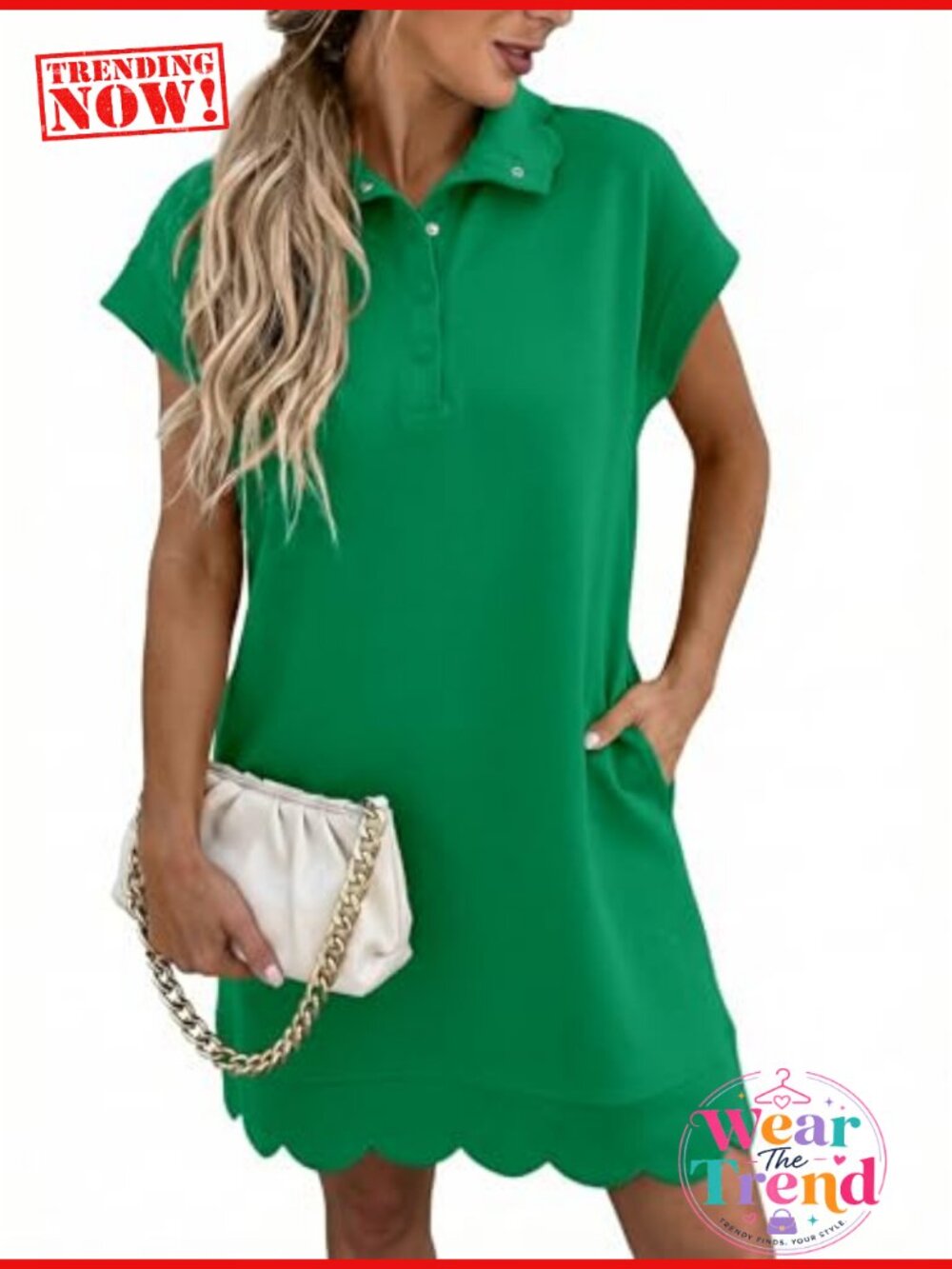 Womens A-Line Cap Sleeve T-Shirt Dress with Pockets Snap Buttons